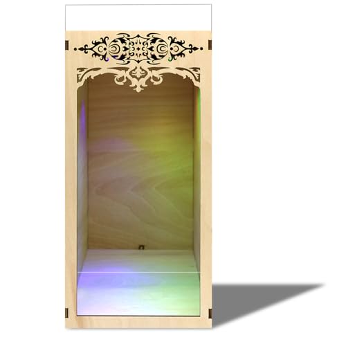 ETKVR Book Nook Kit, Blank Booknook Wooden Diorama, Simple Single Bookend Dollhouse, DIY 3D Puzzle Model for Home Bookshelf Decor, Miniature House Kit with LED Light and Dust Cover von ETKVR