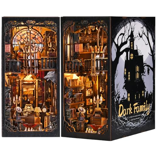 ETKVR Book Nook Kit – DIY Booknook Modell für Erwachsene, 3D Holz Puzzle Bookend Buch Ecke, Miniatur Puppenhaus Einsatz zur Bücherregal-Dekoration Kreatives Geschenk - Dark Family ETKVR Book Nook Kit – DIY Booknook Modell für Erwachsene, 3D Holz Puzzle Bookend Buch Ecke, Miniatur Puppenhaus Einsatz zur Bücherregal-Dekoration Kreatives Geschenk - Dark Family von ETKVR