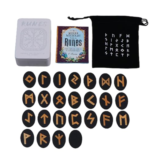 28 Stück Runen-Set Aus Holz, Hexen-Runen-Set, Meditationsrunen Mit Handbuch Und Aufbewahrungstasche, Teiliges Holzrunen-Set Für Meditation, Mythologie-Rune-Wahrsagespielset Mit Aufbewahrungsbox 28 Stück Runen-Set Aus Holz, Hexen-Runen-Set, Meditationsrunen Mit Handbuch Und Aufbewahrungstasche, Teiliges Holzrunen-Set Für Meditation, Mythologie-Rune-Wahrsagespielset Mit Aufbewahrungsbox von ETUCYNG