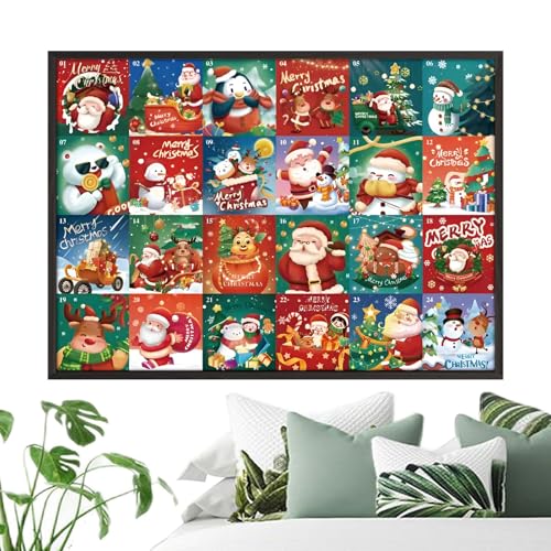 ETUCYNG 2025 Weihnachts Adventskalender - 24 Puzzle Countdown Kalender für Weihnachten - Lustiges Interaktives Spielzeug für Saisonale Reisen Klassenraum von ETUCYNG