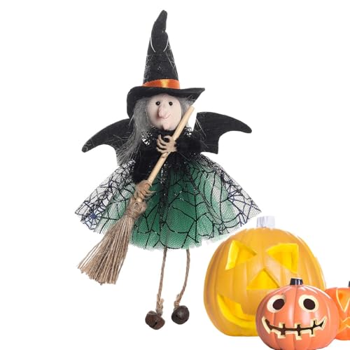 ETUCYNG 3 Stück 13.5x24 cm Hexenpuppen Hexenfigur Halloween Hexe Puppe Stoff Hexen Ornament Wohndekoration Mit Besen Heimdekoration Für Den Schreibtisch Spukhaus Tischplatte Esstisch von ETUCYNG