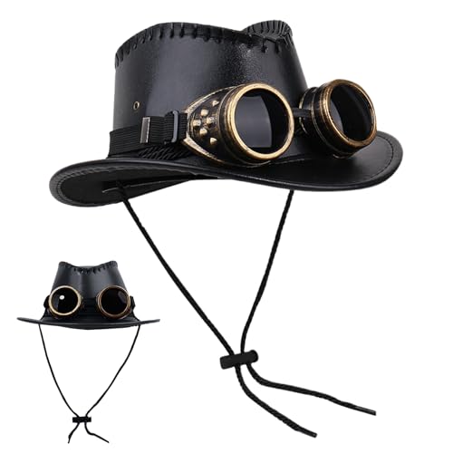 ETUCYNG Damen Steampunk Hüte - Zylinder,Kostümzubehör mit Goggles-Deko für Karneval Cosplay Mottopartys von ETUCYNG