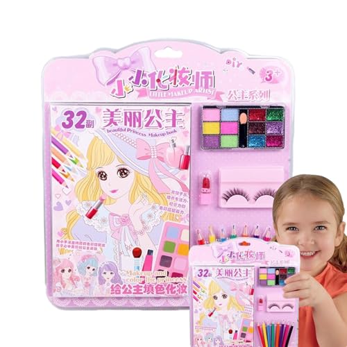 ETUCYNG Dress Up Game Set - Makeup Game Book | Cosmetic Art Craft Kit, Princess Dress Up Painting Book, Paper Fantasy Makeup Activity Book for Girls 3+ von ETUCYNG