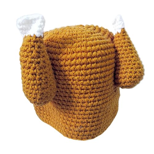 ETUCYNG Gebratener Truthahn-Hut – Thanksgiving geröstete Truthahn-Beanie-Mütze für Erwachsene, warme gestrickte Truthahn-Beinmütze für Damen und Herren von ETUCYNG