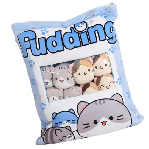 ETUCYNG Katze Plüsch Snack Kissen, Snack Kissen Plüschtier Spielzeug, Nettes Snack Kissen, Plüsch Wurfkissen-Pudding Katze Kissen, Snack Kissen Mit Plüsch Katze, 40x36cm, 8 Süße Katzen ETUCYNG Katze Plüsch Snack Kissen, Snack Kissen Plüschtier Spielzeug, Nettes Snack Kissen, Plüsch Wurfkissen-Pudding Katze Kissen, Snack Kissen Mit Plüsch Katze, 40x36cm, 8 Süße Katzen von ETUCYNG