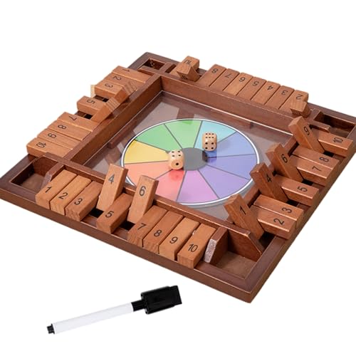 ETUCYNG Würfelspiel | Holz Zumachen Spiel Geduldspiel - Vierseitiges Lernspiel Zahlen Schach Für Erwachsene Kinder | Eltern Kind Interaktion Familienfeier Reise Hausbar Geselligkeit von ETUCYNG