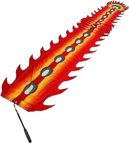 ETomey Dance Ribbons, Dancer Chinese Fitness Dragon Teleskopstange 6 m (mit Teleskopstange + Aufbewahrungstasche) – Phoenix Red for Fitness-Jonglieren, Schleudern (Größe: 8 m) (Size : 10m/32.8ft) von ETomey