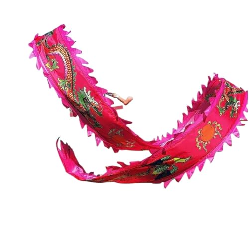 ETomey Tanzbänder, Tänzer, 3D-chinesischer Volkstanz-Drache, roter Satin-Drache und Phönix (6 m, 8 m, 10 m), for Fitness, Jonglieren, Schleudern (Größe: 8 m/26 Fuß) (Size : 6m/20ft) von ETomey