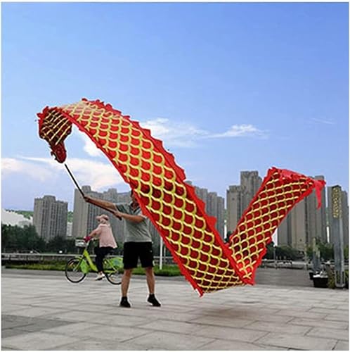 ETomey Tanzbänder, Tänzer 3D Chinesischer Drachentanz Buntes Heißprägen Fitness-Requisiten (6 m/8 m roter Stil) for Fitness-Jonglieren Schleudern (Farbe: Rot, Größe: 6 m) (Color : Rosso, Size : 8m) von ETomey