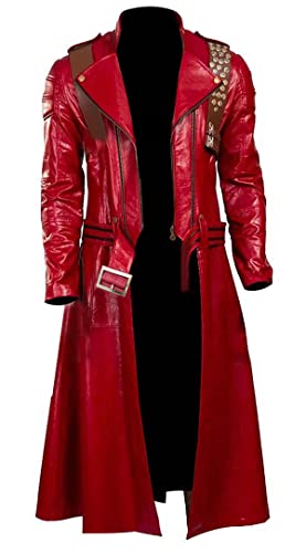 EU Fashions DMC Devil May Cry 5 Dante Cosplay Kostüm Roter Mantel, Kunstleder, XX-Small von EU Fashions