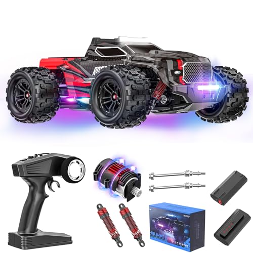 Ferngesteuerte Auto 1:12 mit Lichtern,48 km/h Bürstenloser Motor RC Auto,Offroad Hobby Grade Monster Crawler mit 2 Akkus 45 Minuten Laufzeit,für Erwachsene, Kinder von EUARY