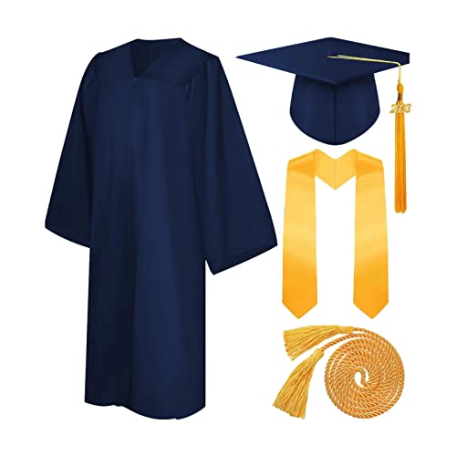 EUBEISAQI Abschlusskleider für Erwachsene | College-Abschlusskappen | Uniform-Set mit Quaste Stola 2023 Siegel, europäischer Stil für Bachelor von EUBEISAQI