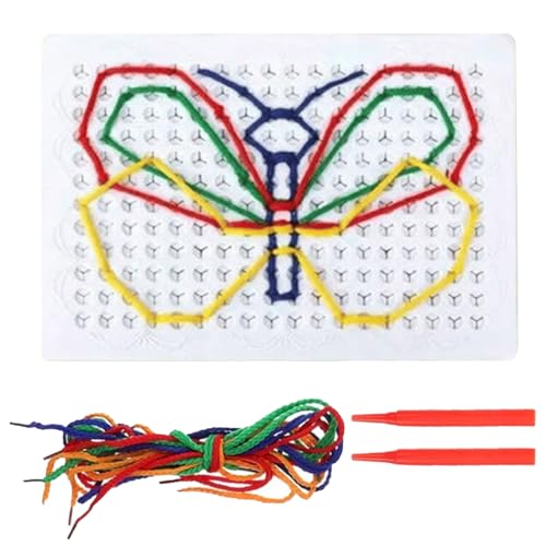 EUBEISAQI Beruhige Down -Fadenbretter, farbenfrohe -Fadenspielzeug interaktiver Frühes Learning -Schnürung Spielzeug -Imagination Entwicklung für Kinder Mädchen Geburtstag Home School Gebrauch von EUBEISAQI
