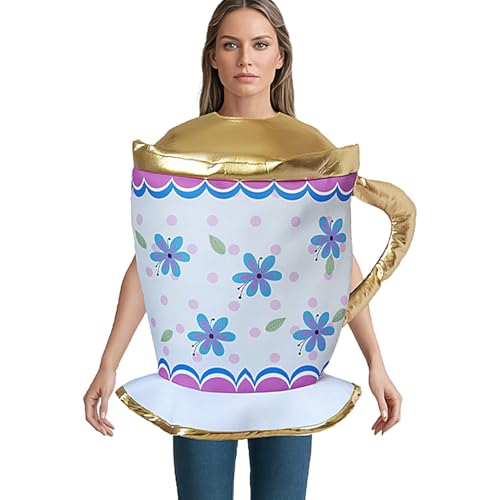 EUBEISAQI Kostüm Für Erwachsene - Teetasse Kerzenleuchter Halloween Kostüm,Herren Damen Festliche Party Kleidung für Auftritte Geburtstagsfeier EUBEISAQI Kostüm Für Erwachsene - Teetasse Kerzenleuchter Halloween Kostüm,Herren Damen Festliche Party Kleidung für Auftritte Geburtstagsfeier von EUBEISAQI