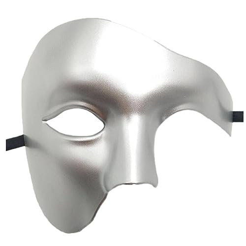 EUBEISAQI Maskerade-Maske für Männer, Phantom der Oper, halbe Gesichtsbedeckung, venezianisches Phantom, Maskerade, Mardi Gras-Party, Kostü, Maskerade für Halloween-Kostü party von EUBEISAQI