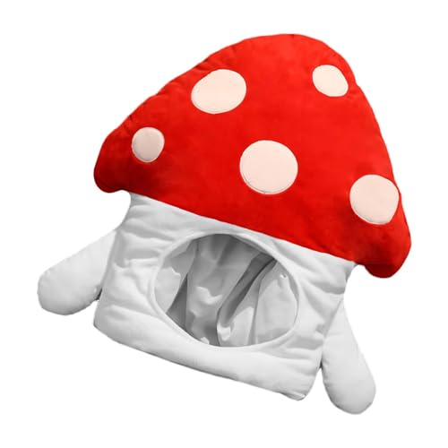 EUBEISAQI Pilzhut – Maskerade Cosplay Kopfbedeckung | 45 cm, weiches, warmes Kostüm, Abschlussball, Kopfbedeckung, lustiger roter Pilzkostüm, Kopfbedeckung für Cosplay-Partys von EUBEISAQI