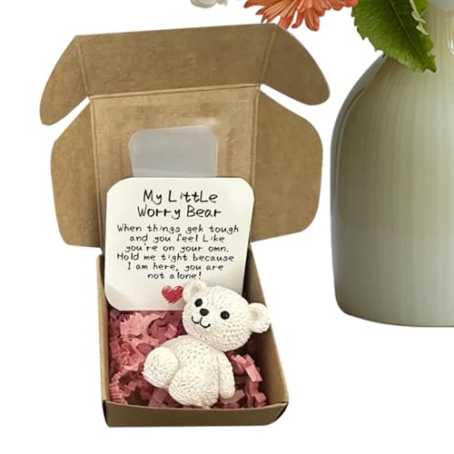 EUBEISAQI Taschenbär – Handgefertigter Mini-Bär in Box, erhebendes, handgefertigtes Mini-Andenken für Männer, Frauen, Erwachsene, Kinder, Glück, Pflege, Freunde, Show, Unterstützung, Teilen Sie Glück von EUBEISAQI