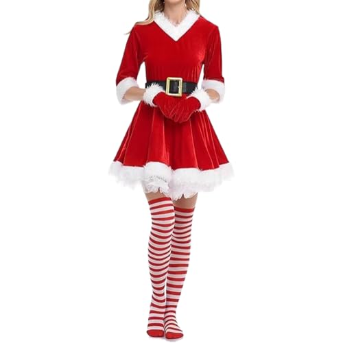EUBEISAQI Weihnachtsoutfit – Weihnachtsmann- , Bühnenauftrittskostüm, Cosplay-Outfit für Outdoor-Treffen, Show, Karneval, Foto, Familie, Zuhause, Maskerade von EUBEISAQI