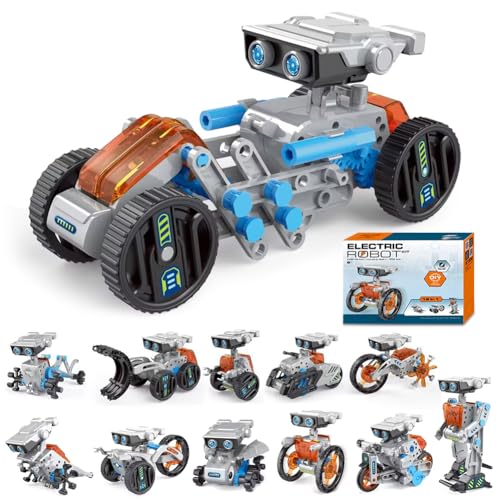 EUBSWA 12-in-1 Elektrischer Roboter Spielzeug, STEM Experimente DIY Lernspielzeug Roboter Kinder Geschenk für Jungen ab 6-10+ Jahren von EUBSWA