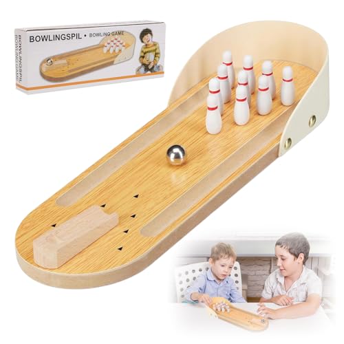 EUBSWA Kegelspiel Bowling Set für Kinder, Mini Desktop Bowling mit 10 Bowlingkugeln, Bowling Geschicklichkeitsspiel für Kinder Erwachsene von EUBSWA