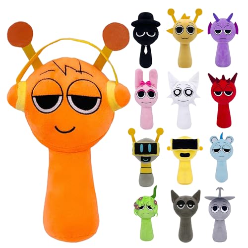 EUGRESS Sprunki Plush Flauschige Plüschtiere und Kissen, Weihnachts- und Geburtstagsgeschenke für Erwachsene und Kinder (Orange) von EUGRESS
