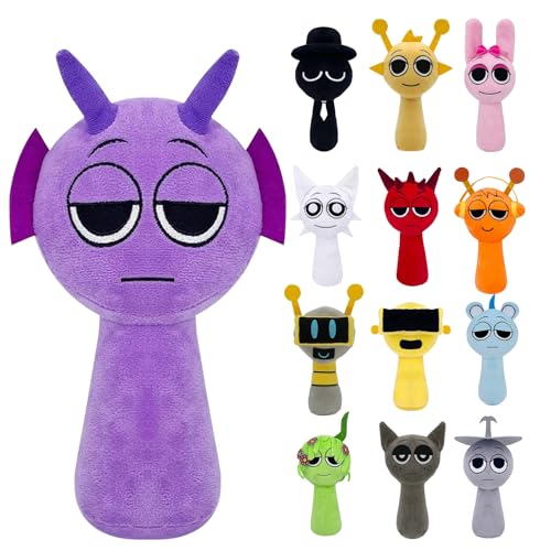 EUGRESS Sprunki Plush Flauschige Plüschtiere und Kissen, Weihnachts- und Geburtstagsgeschenke für Erwachsene und Kinder (Purple) von EUGRESS