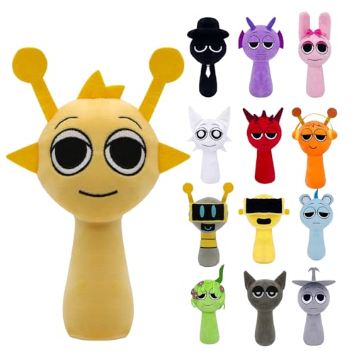 EUGRESS Sprunki Plush Flauschige Plüschtiere und Kissen, Weihnachts- und Geburtstagsgeschenke für Erwachsene und Kinder (gelb) von EUGRESS