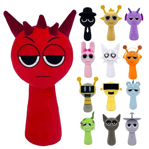 EUGRESS Sprunki Plush Weiche Plüschtiere und Kissen, Weihnachts- und Geburtstagsgeschenke für Erwachsene und Kinder (Rot) von EUGRESS