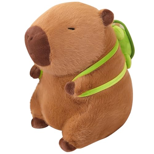 Niedliches Plüschtier Capibara mit Schildkröten-Rucksack - Weiches Plüschspielzeug für Kinder, umarmbares Geschenk, 23 cm, Braun Niedliches Plüschtier Capibara mit Schildkröten-Rucksack - Weiches Plüschspielzeug für Kinder, umarmbares Geschenk, 23 cm, Braun von EUGRESS