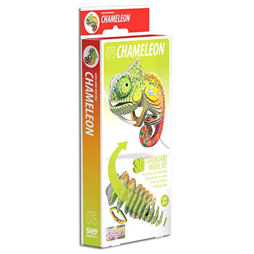 EUGY 3D Chamäleon Bastelkit: Tier, pädagogisch - Kit - Bastelkit Chamäleon - Ab 6 Jahren - Unisex - Kinder, Unisex - Kreative Fähigkeiten, wissenschaftliche Grundkonzepte - 3.5 x 7 x 4.5 cm von EUGY
