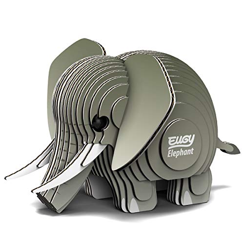 EUGY 650010 Elefant, 3D Tier-Puzzle für Kinder und Erwachsene zum Zusammenbauen, DIY Tierfigur, Bastelset ab 6 Jahren, EH-010 von EUGY