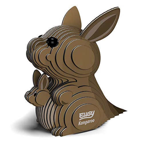 EUGY 650015 Känguru, 3D Tier-Puzzle für Kinder und Erwachsene zum Zusammenbauen, DIY Tierfigur, Bastelset ab 6 Jahren von EUGY