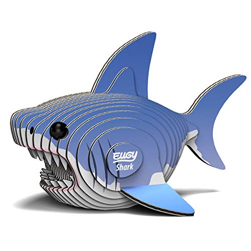 EUGY 650019 Hai, 3D Tier-Puzzle für Kinder und Erwachsene zum Zusammenbauen, DIY Tierfigur, Bastelset ab 6 Jahren von EUGY