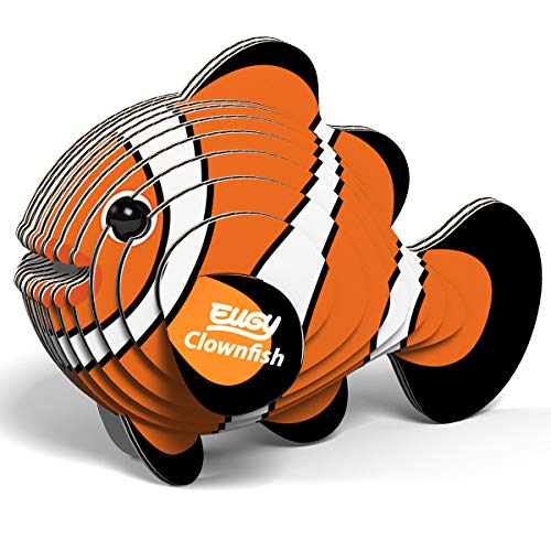 EUGY Clownfish 650037 Clownfisch, 3D Tier-Puzzle für Kinder und Erwachsene zum Zusammenbauen, DIY Tierfigur, Bastelset ab 6 Jahren von EUGY