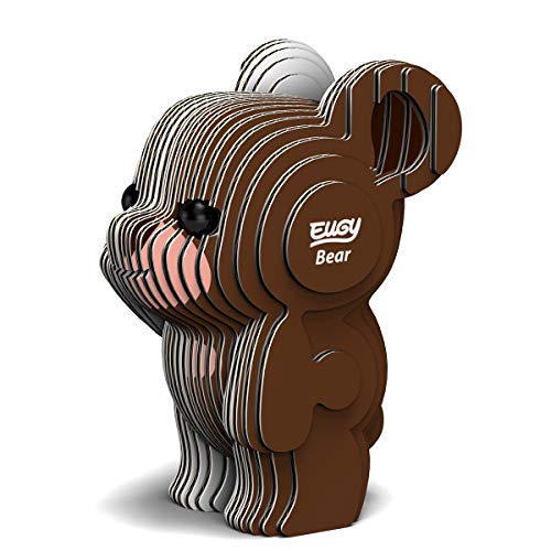 EUGY 650039 Bär, 3D Tier-Puzzle für Kinder und Erwachsene zum Zusammenbauen, DIY Tierfigur, Bastelset ab 6 Jahren von EUGY