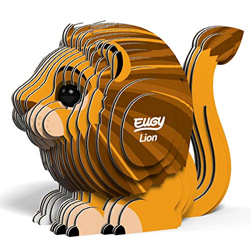 EUGY 650070 Löwe, 3D Tier-Puzzle für Kinder und Erwachsene zum Zusammenbauen, DIY Tierfigur, Bastelset ab 6 Jahren von EUGY