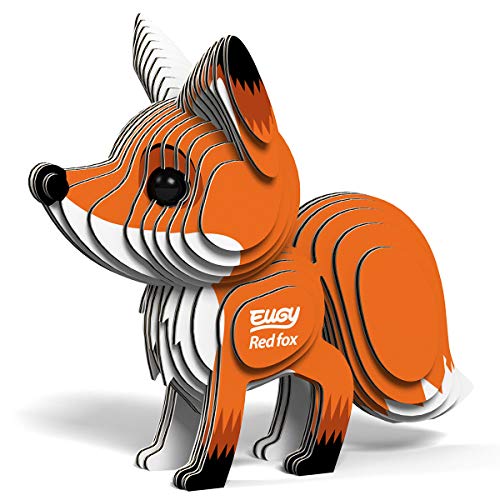 EUGY 650072 Fuchs, 3D Tier-Puzzle für Kinder und Erwachsene zum Zusammenbauen, DIY Tierfigur, Bastelset ab 6 Jahren von EUGY