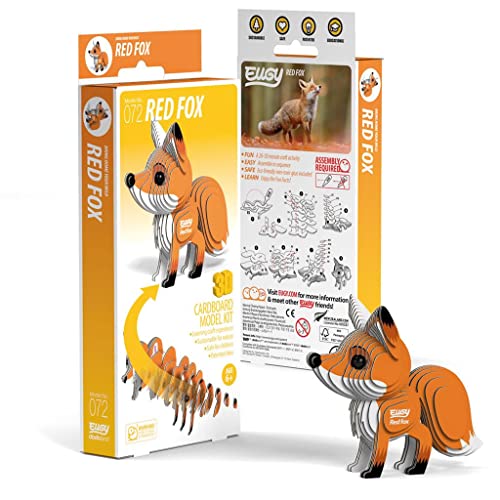 EUGY 650072 Fuchs, 3D Tier-Puzzle für Kinder und Erwachsene zum Zusammenbauen, DIY Tierfigur, Bastelset ab 6 Jahren von EUGY