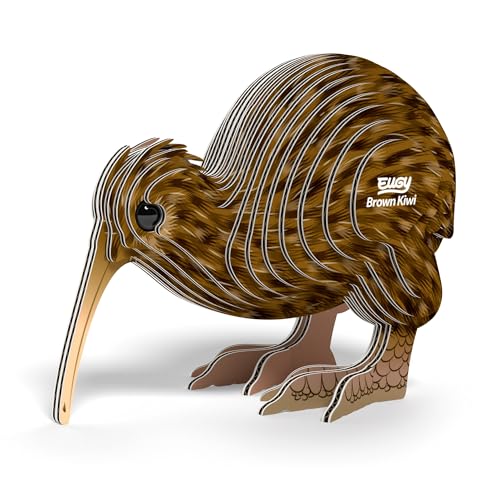 EUGY 650091 Brauner Kiwi, 3D Tier-Puzzle für Kinder und Erwachsene zum Zusammenbauen, DIY Tierfigur, Bastelset ab 6 Jahren von EUGY