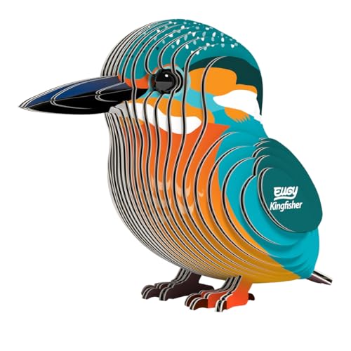 EUGY 650121 Eisvogel, 3D Tier-Puzzle für Kinder und Erwachsene zum Zusammenbauen, DIY Tierfigur, Bastelset ab 6 Jahren von EUGY