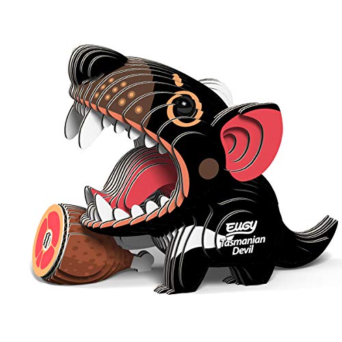 Eugy 3D-Modell: Wildtier/tasmanischer Teufel, 9,0 x 4,1 x 6,6 cm, aus Karton, in Box, 6+ von EUGY