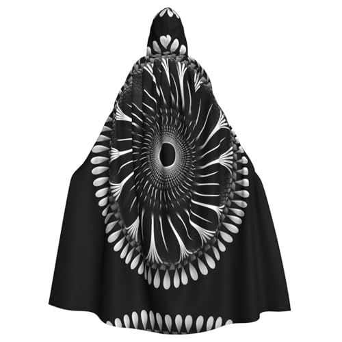 EUIYCBA Black and White Series Kapuzenumhang mit Kapuze – Herren-Bademantel mit Kapuze, Cosplay-Kostüm, Schwarz von EUIYCBA