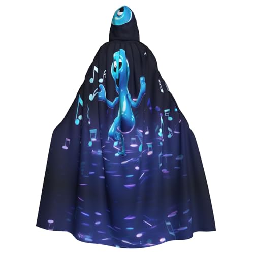 EUIYCBA Blauer Kapuzenumhang mit Kapuze mit Musikcharakter – Herren-Bademantel mit Kapuze, Cosplay-Kostüm, Schwarz von EUIYCBA