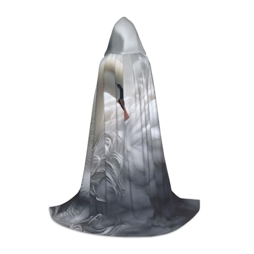 EUIYCBA Blühender Schwan Halloween Kapuzenumhang – Zauberer-Tunika, Kapuzenmantel, Halloween-Umhang, Cosplay-Kostüme EUIYCBA Blühender Schwan Halloween Kapuzenumhang – Zauberer-Tunika, Kapuzenmantel, Halloween-Umhang, Cosplay-Kostüme von EUIYCBA