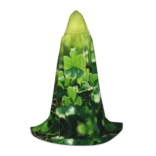 EUIYCBA Clover on the lawn Halloween Hooded Cape Cloak - Wizard Tunic Hooded Robe Halloween Cloak Cosplay Costumes von EUIYCBA