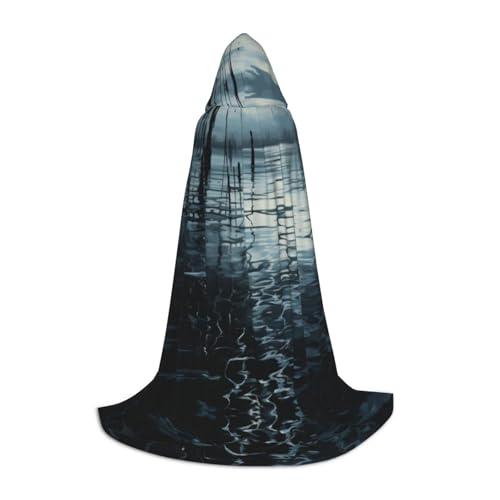 EUIYCBA Dim Lake Halloween-Umhang mit Kapuze – Zauberer-Tunika, Kapuzenmantel, Halloween-Umhang, Cosplay-Kostüme von EUIYCBA