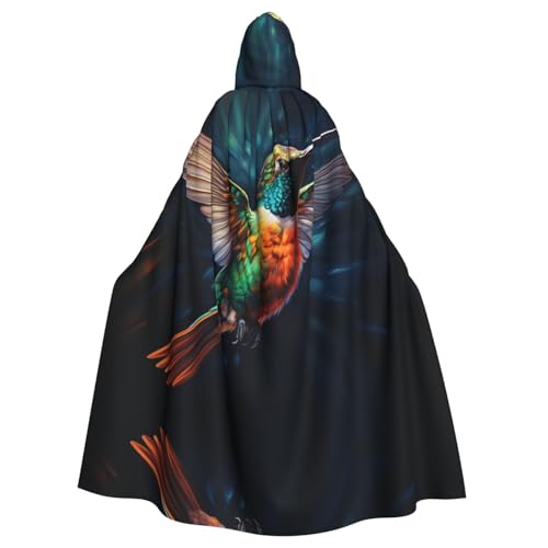 EUIYCBA Fliegender Kolibri Kapuzenumhang mit Kapuze – Herren-Bademantel mit Kapuze, Cosplay-Kostüm, Schwarz von EUIYCBA