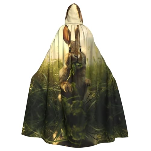 EUIYCBA Kapuzenumhang mit Kapuze und Hase, für Herren, Cosplay-Kostüm, Schwarz von EUIYCBA