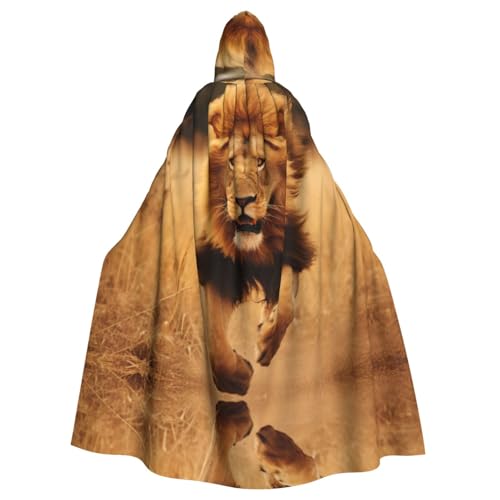 EUIYCBA Kapuzenumhang mit Kapuze und Laufender Löwe – Herren-Bademantel mit Kapuze, Cosplay-Kostüm, Schwarz EUIYCBA Kapuzenumhang mit Kapuze und Laufender Löwe – Herren-Bademantel mit Kapuze, Cosplay-Kostüm, Schwarz von EUIYCBA