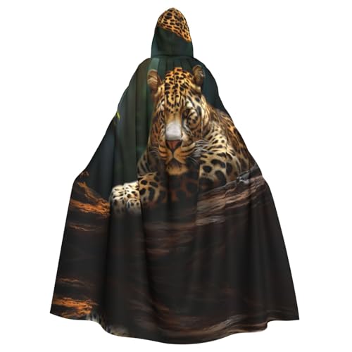 EUIYCBA Kapuzenumhang mit Kapuze und Leopardenmuster ruht in einem Baum – Herren-Bademantel mit Kapuze, Cosplay-Kostüm, Schwarz EUIYCBA Kapuzenumhang mit Kapuze und Leopardenmuster ruht in einem Baum – Herren-Bademantel mit Kapuze, Cosplay-Kostüm, Schwarz von EUIYCBA